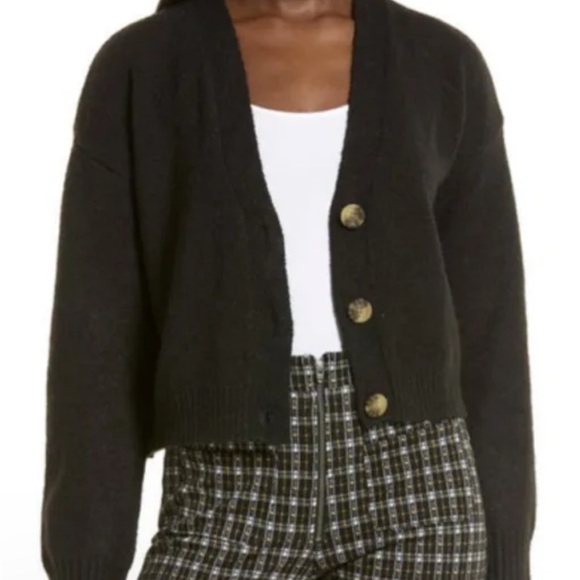 BP. Black Cropped Knit Cardigan - XL - Picture 7 of 7